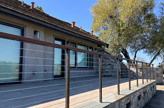 residential railings installed on the deck