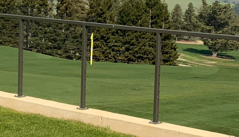 a steel railing system installed