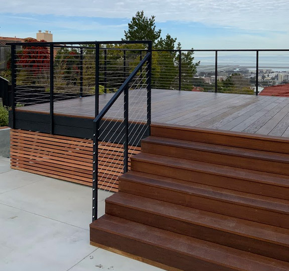 our team finished a cable railing installation for a rooftop deck