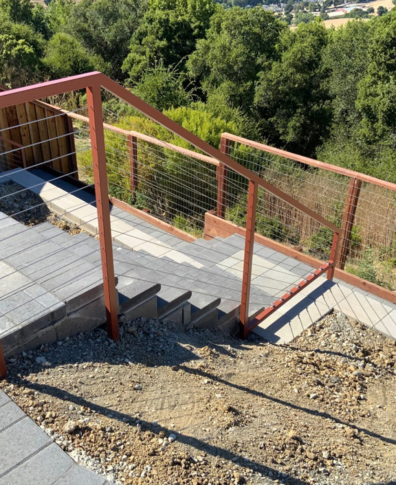 our team finished the installation of these stair cable railings in Half Moon Bay, CA